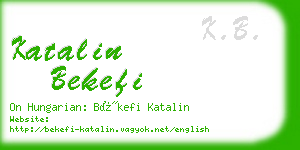 katalin bekefi business card